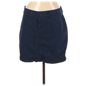 Tommy Hilfiger Skirt Womens 10 Blue Casual Mini Silhouette w Black Button & Zip